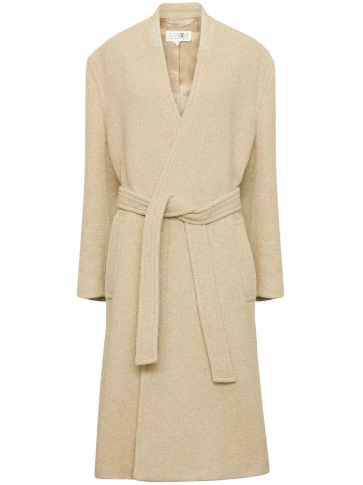 MM6 Maison Margiela oversized pile coat - Neutrals Cover