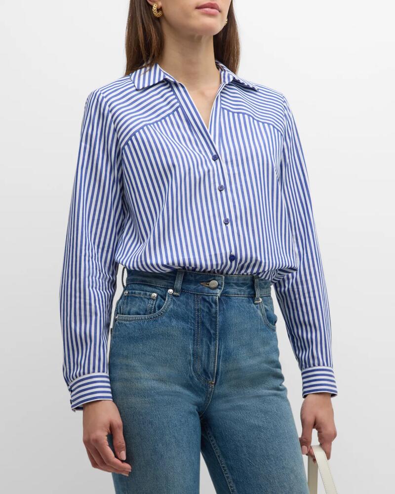 Elie Tahari The Nikita Striped Cotton Shirt Cover