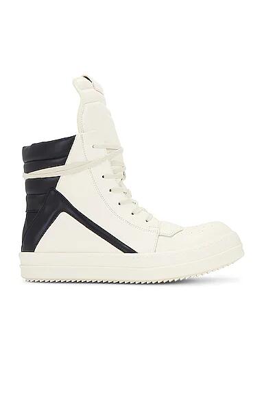 Rick Owens Geobasket Sneaker In Milk & Black in White Cover