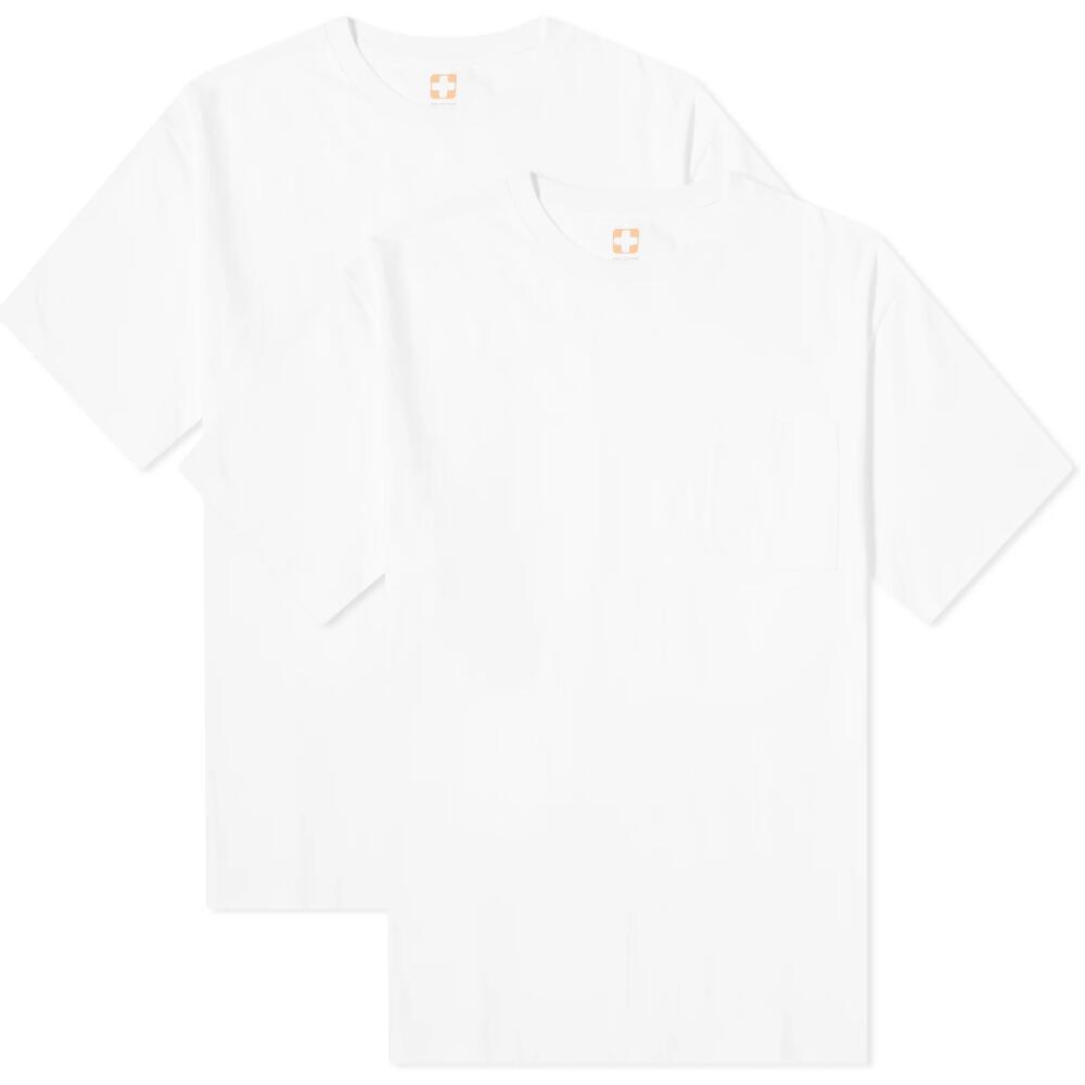 Beams Plus Men's Pocket T-Shirt - 2 Pack in White Cover