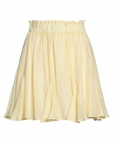 Max & Moi Woman Mini skirt Light yellow Cotton, Silk Cover