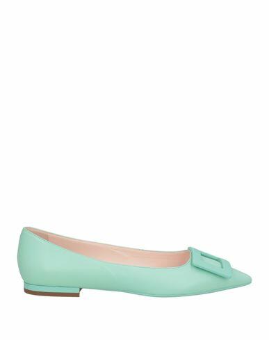 Roger Vivier Woman Ballet flats Light green Leather Cover