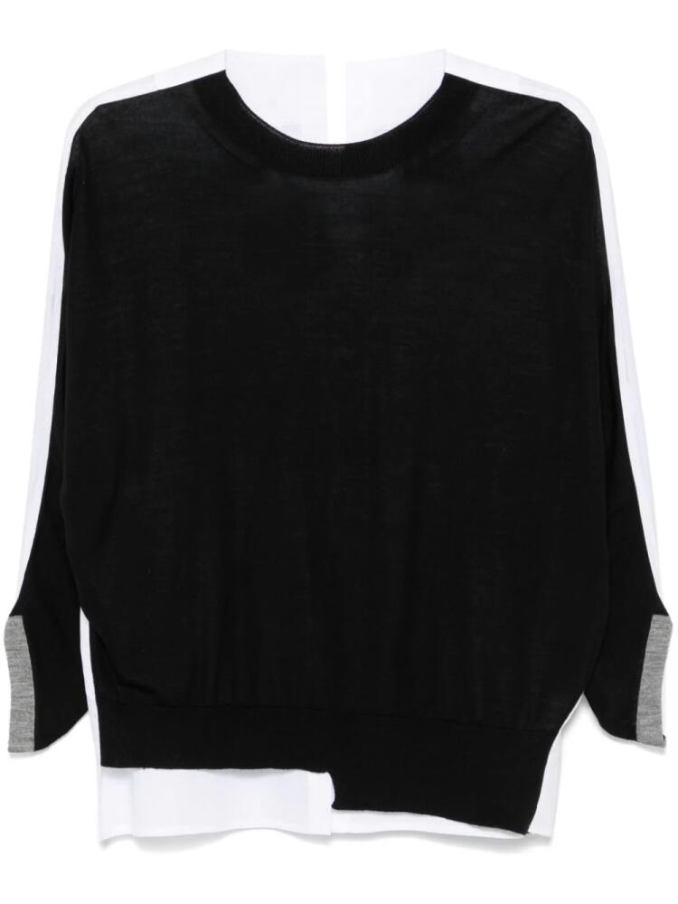 Semicouture contrast-panel sweater - Black Cover