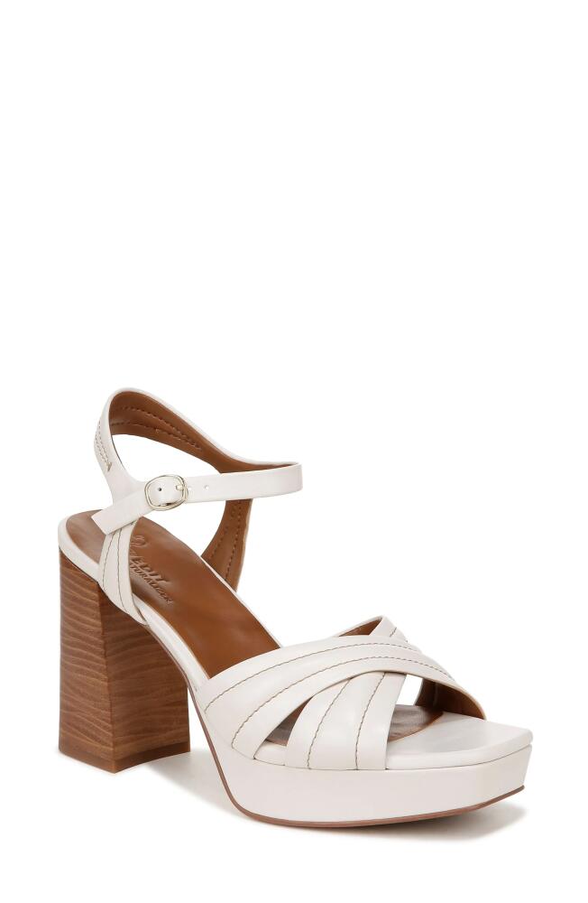 27 EDIT Naturalizer Jaime Ankle Strap Platform Sandal in Warm White Leather Cover