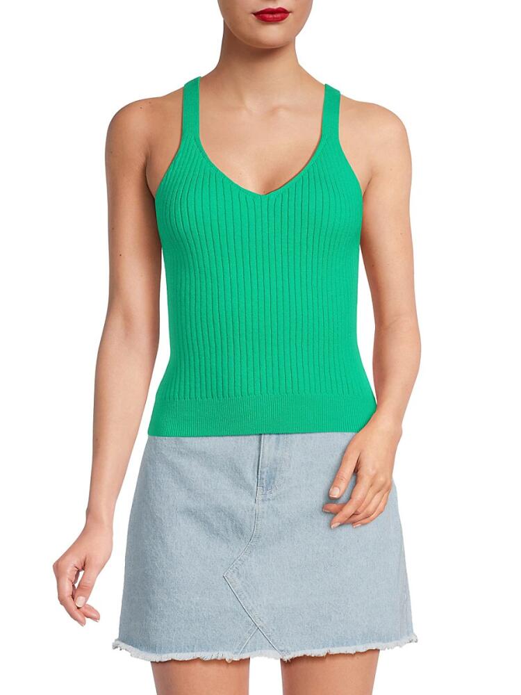 Lea & Viola Women's Ribbed Knit Tank Top - Green Cover