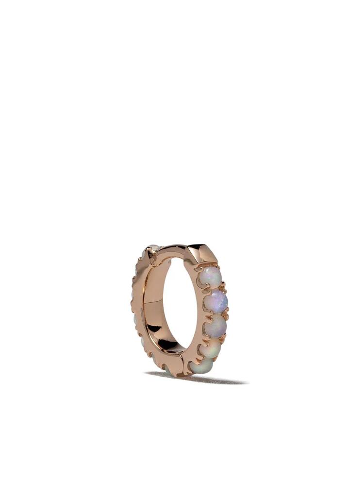 We by WHITEbIRD 18kt rose gold opal Ismène hoop single earring - Pink Cover