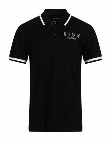 John Richmond Man Polo shirt Black Cotton Cover