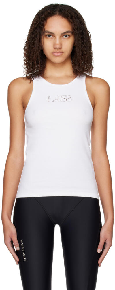 Ludovic de Saint Sernin White Crystal-Cut Tank Top Cover