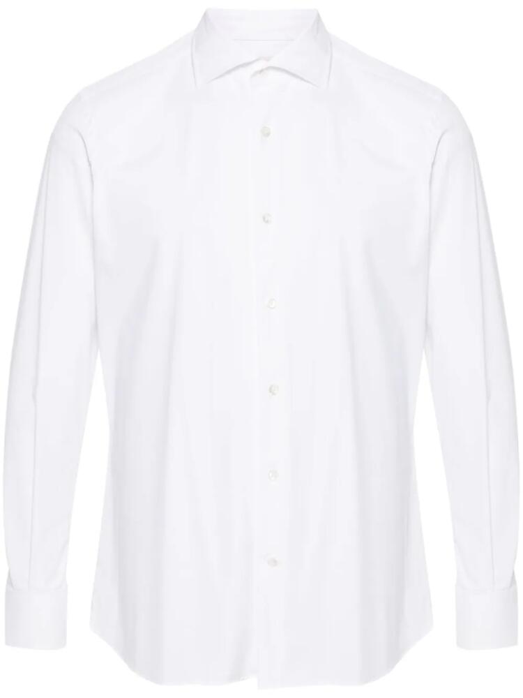 Glanshirt long-sleeve stretch-jersey shirt - White Cover