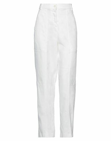 Aspesi Woman Pants White Cotton, Elastane Cover