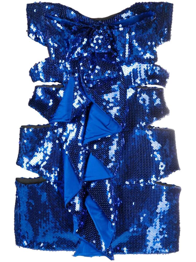 Alexandre Vauthier sequinned strapless minidress - Blue Cover