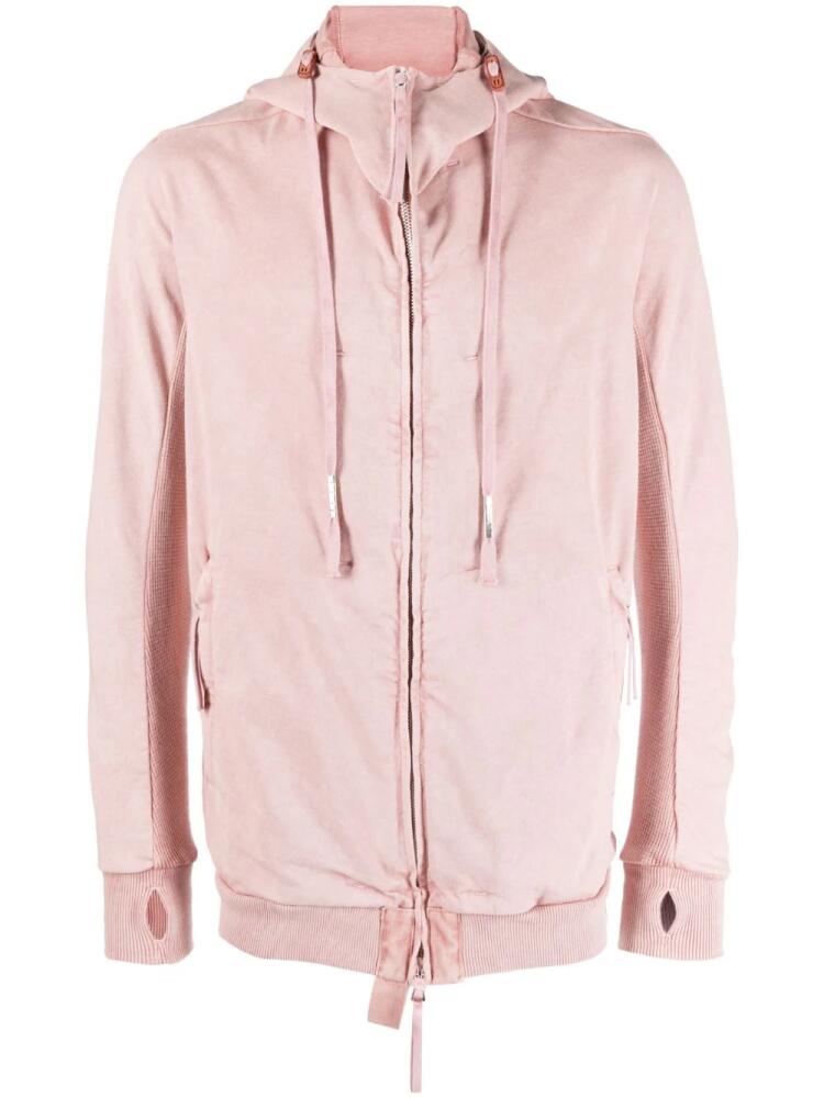 Boris Bidjan Saberi zip-up cotton hooded jacket - Pink Cover