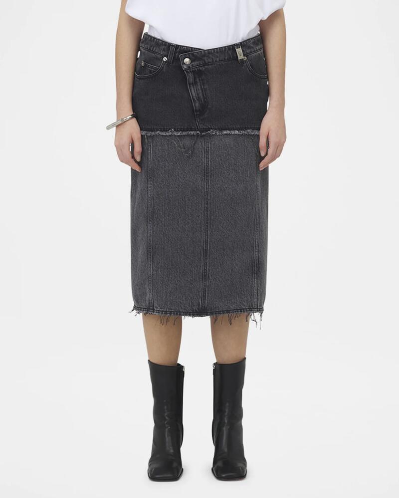 Alexander McQueen Hybrid Denim Midi Skirt Cover