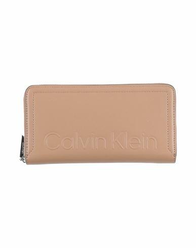 Calvin Klein Woman Wallet Light brown Polyester, Polyurethane Cover