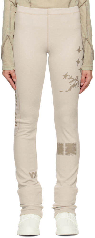 OPEN YY Beige Printed Leggings Cover