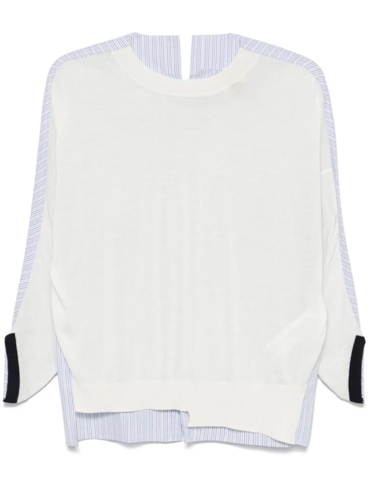 Semicouture contrast-panel sweater - White Cover