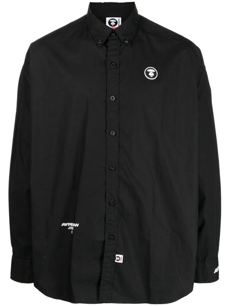 AAPE BY *A BATHING APE® logo-print long-sleeved shirt - Black Cover