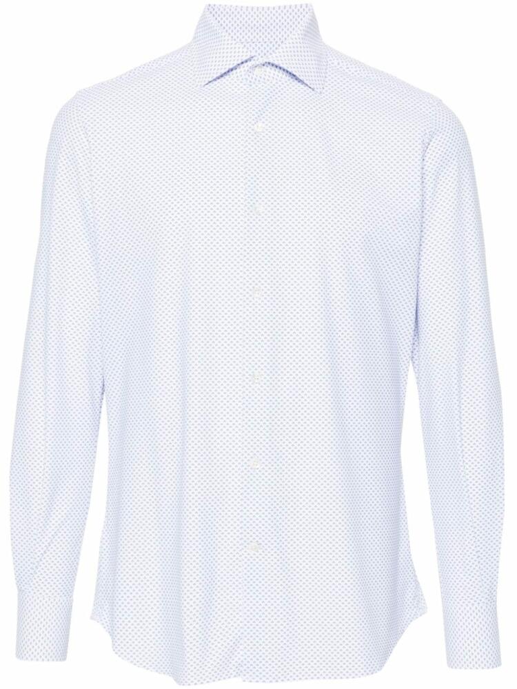 Glanshirt grapgic-print stretch-jersey shirt - White Cover