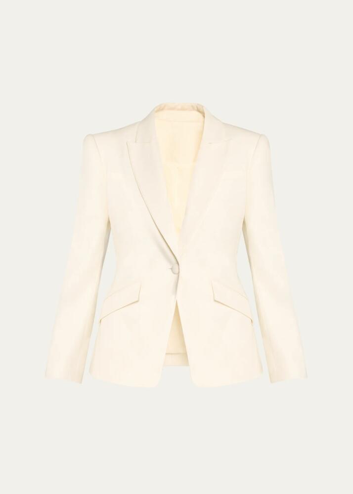 Roland Mouret Single-Breasted Linen Blazer Jacket Cover