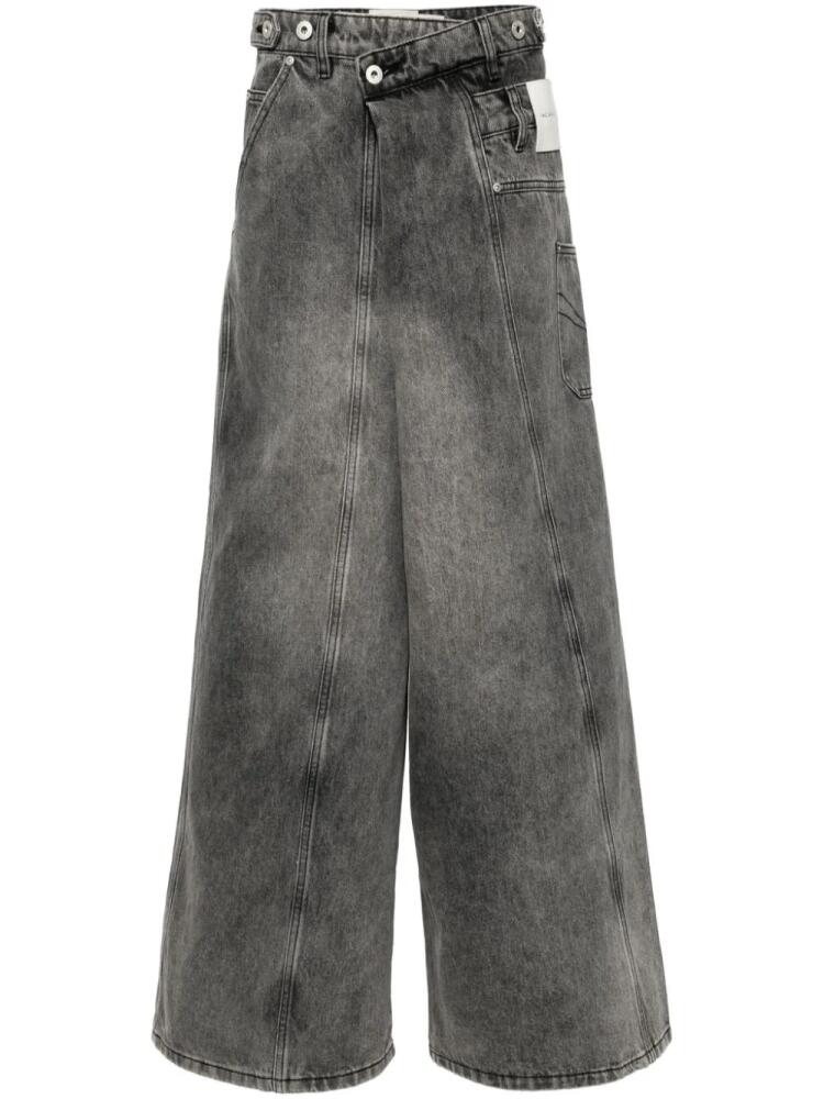 Feng Chen Wang asymmetric-waist wide-leg jeans - Grey Cover