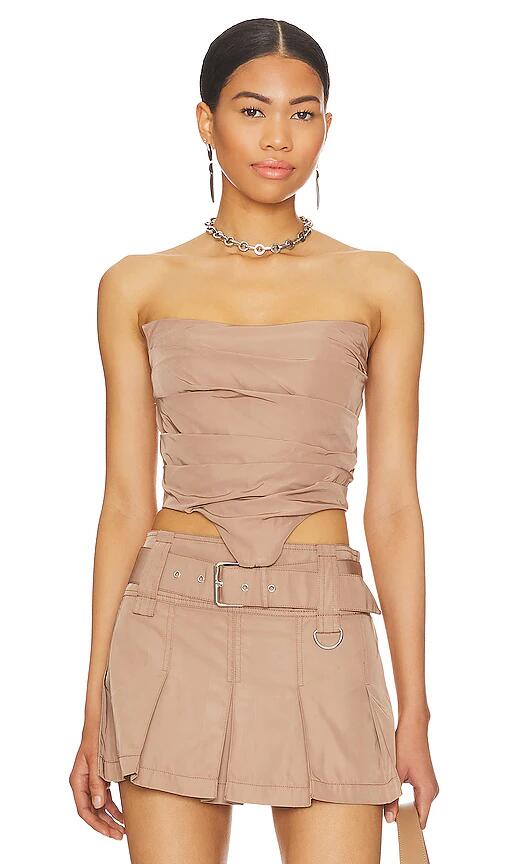 h:ours Ariella Corset Top in Brown Cover