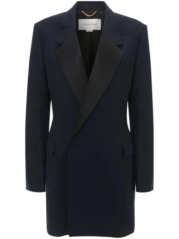 Victoria Beckham fold-shoulder blazer mini dress - Blue Cover