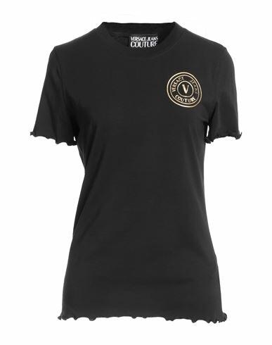 Versace Jeans Couture Woman T-shirt Black Cotton, Elastane Cover