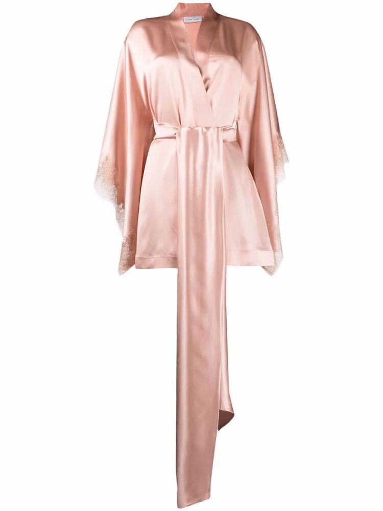 Carine Gilson floral-detail dressing gown - Pink Cover