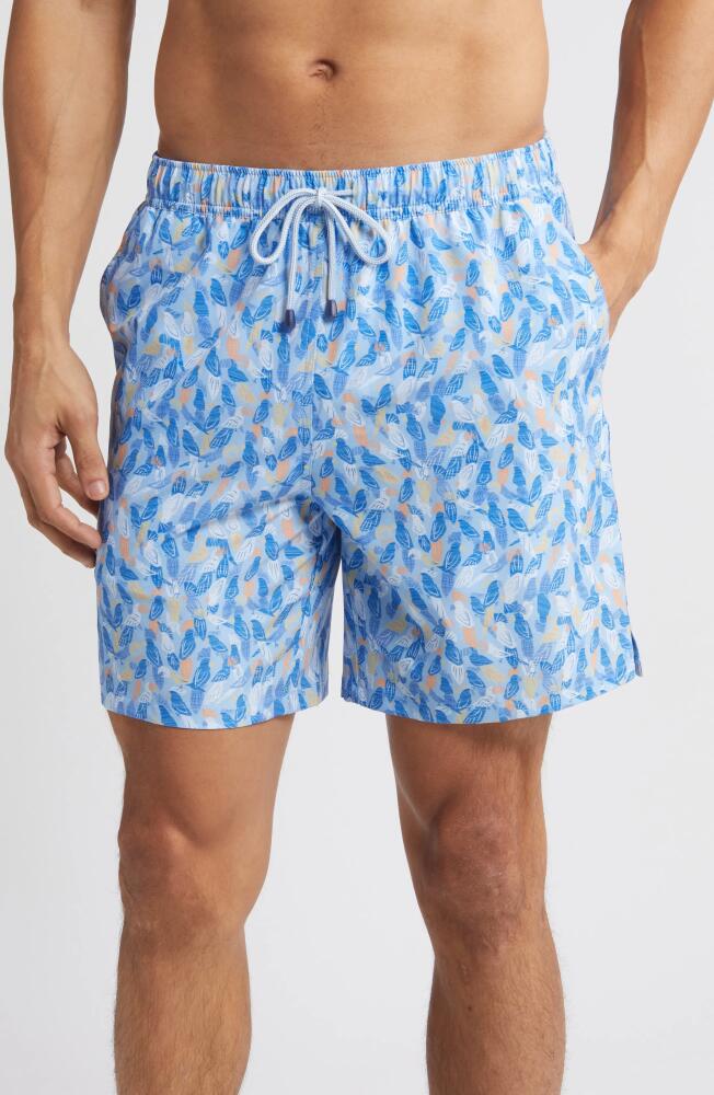 Peter Millar Parrot Talk Swim Trunks in Cottage Blue Cover