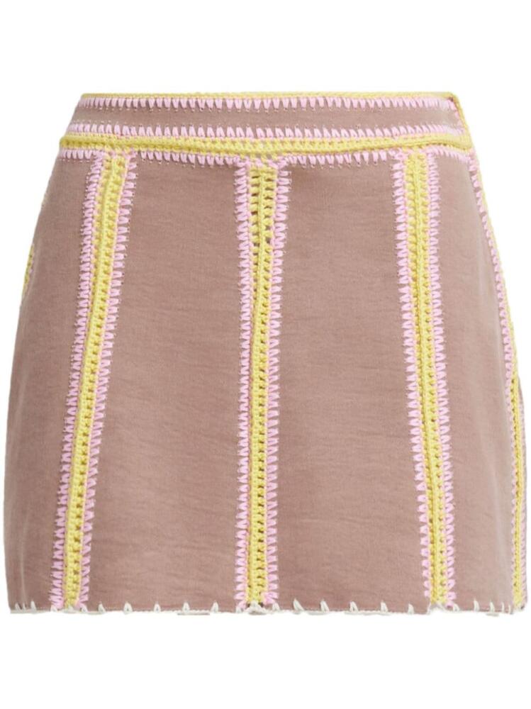 Marni crochet-detailing mini skirt - Neutrals Cover