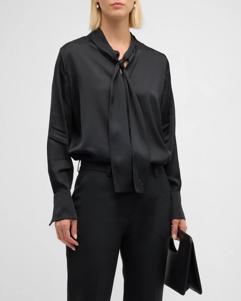 Kobi Halperin Leni Tie-Neck Button-Down Blouse Cover