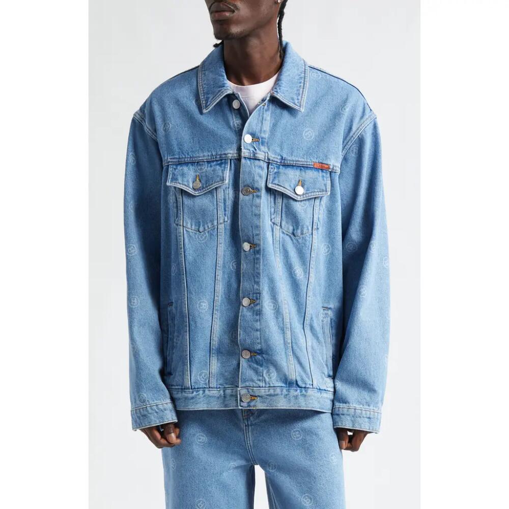 Martine Rose Oversize Denim Trucker Jacket in All Over Blue Cover