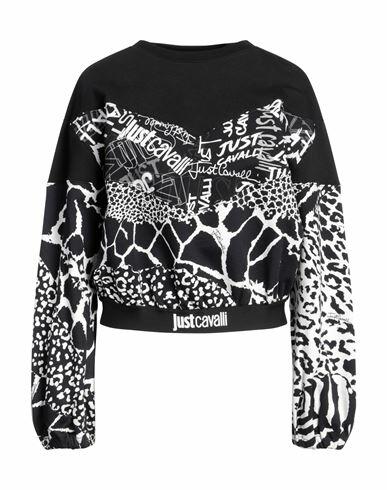 Just Cavalli Woman Sweatshirt Black Cotton Cover