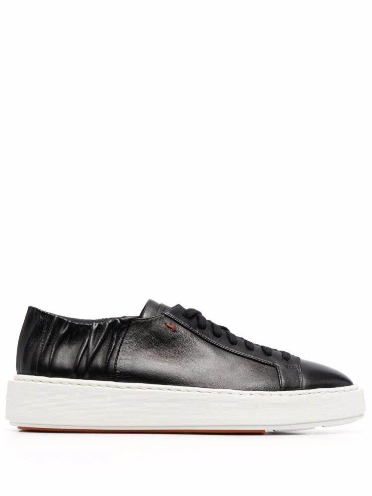 Santoni ruched detail low-top sneakers - Black Cover