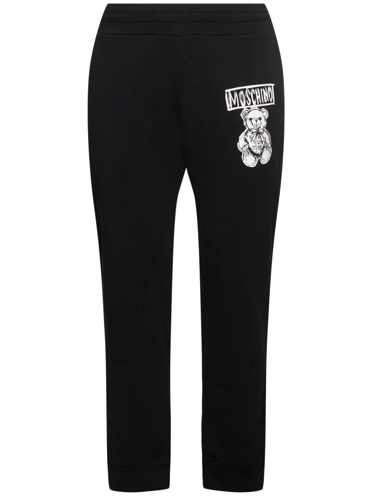 MOSCHINO Teddy Print Cotton Sweatpants Cover