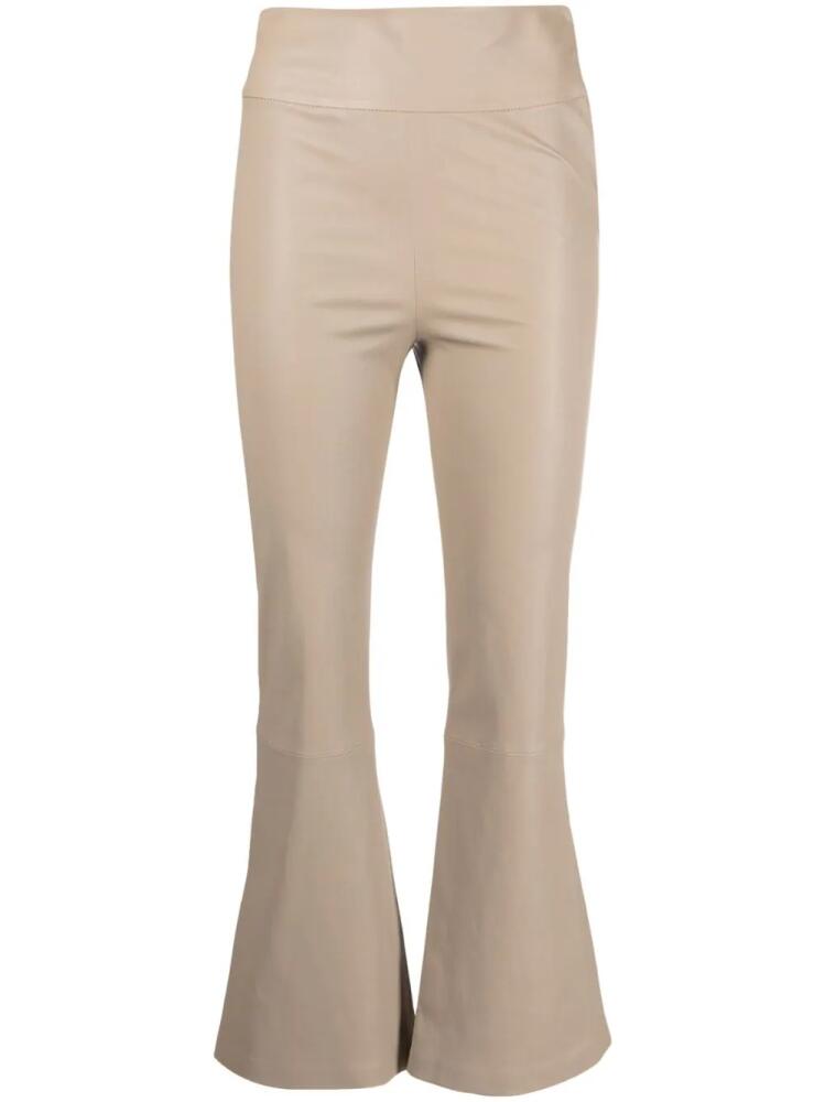 Desa 1972 cropped-leg flared leather trousers - Brown Cover