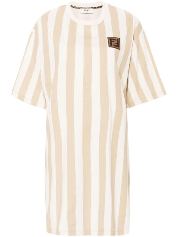 FENDI striped mini dress - Neutrals Cover