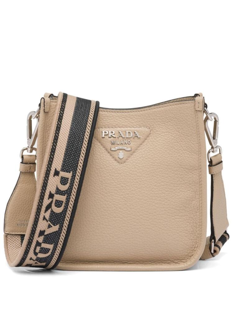 Prada mini logo-plaque shoulder bag - Neutrals Cover