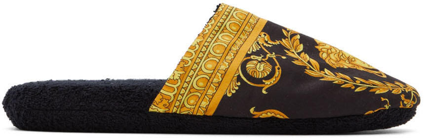 Versace Black Baroque Slippers Cover