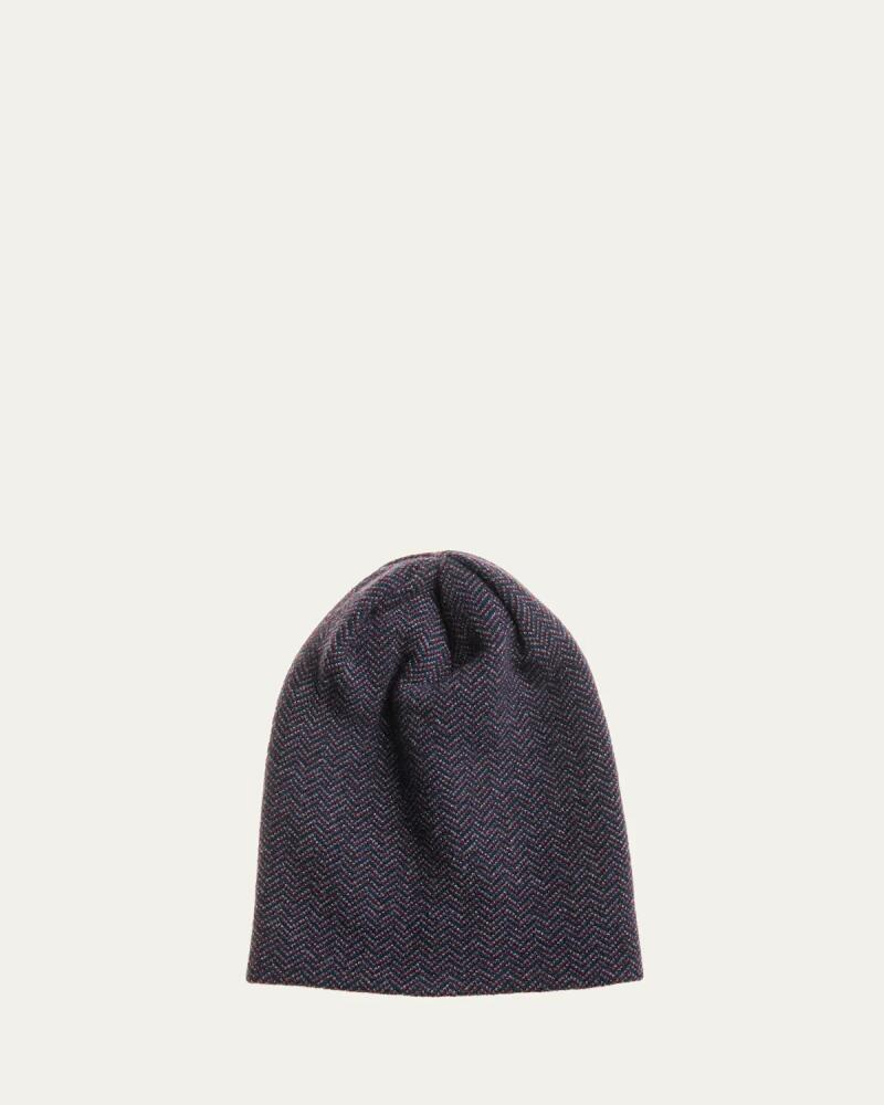 Inverni Chevron Cashmere-Blended Beanie Cover