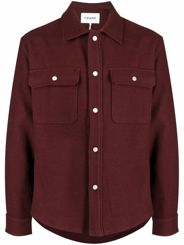 FRAME textured chest-pocket overshirt Cover