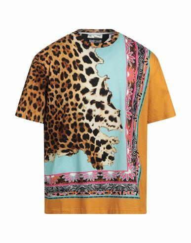 Just Cavalli Man T-shirt Ocher Cotton Cover