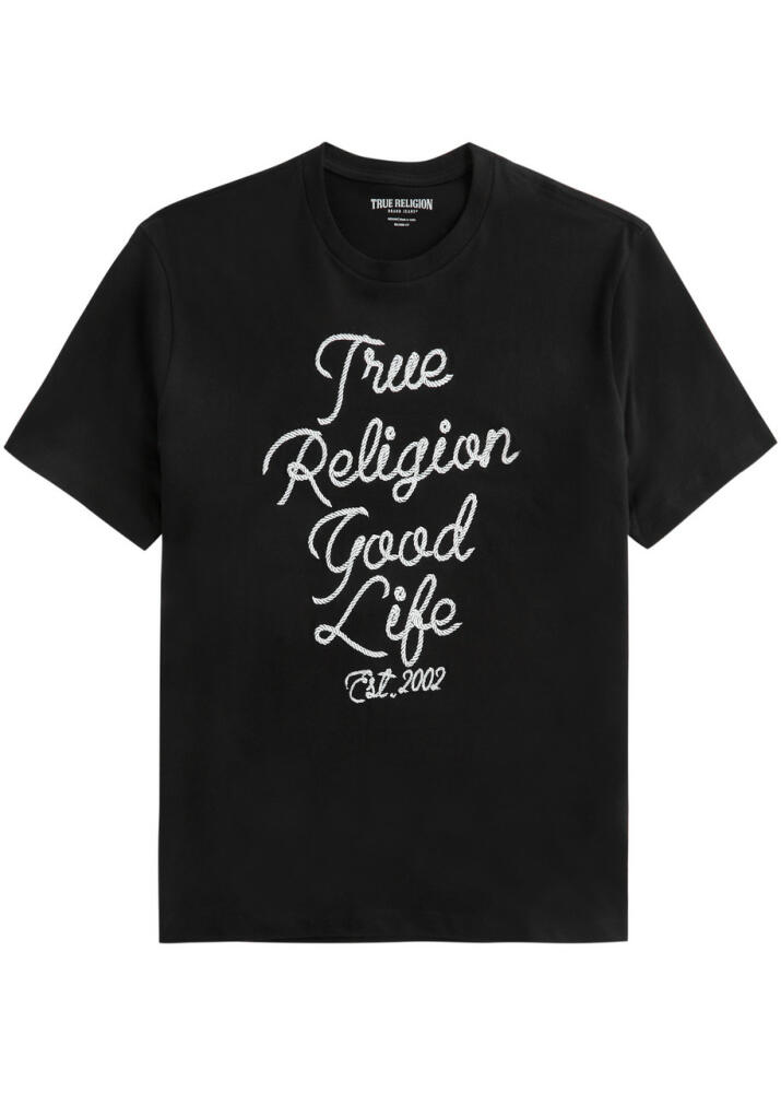 True Religion Logo-embroidered Cotton T-shirt - Black Cover