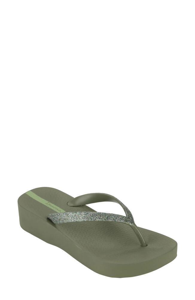 Ipanema Ipa Glitter Wedge Flip Flop in Green Cover