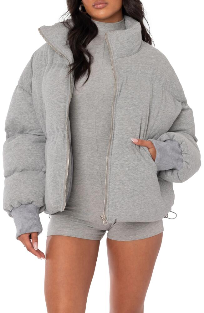 EDIKTED Jersey Puffer Jacket in Grey Melange Cover