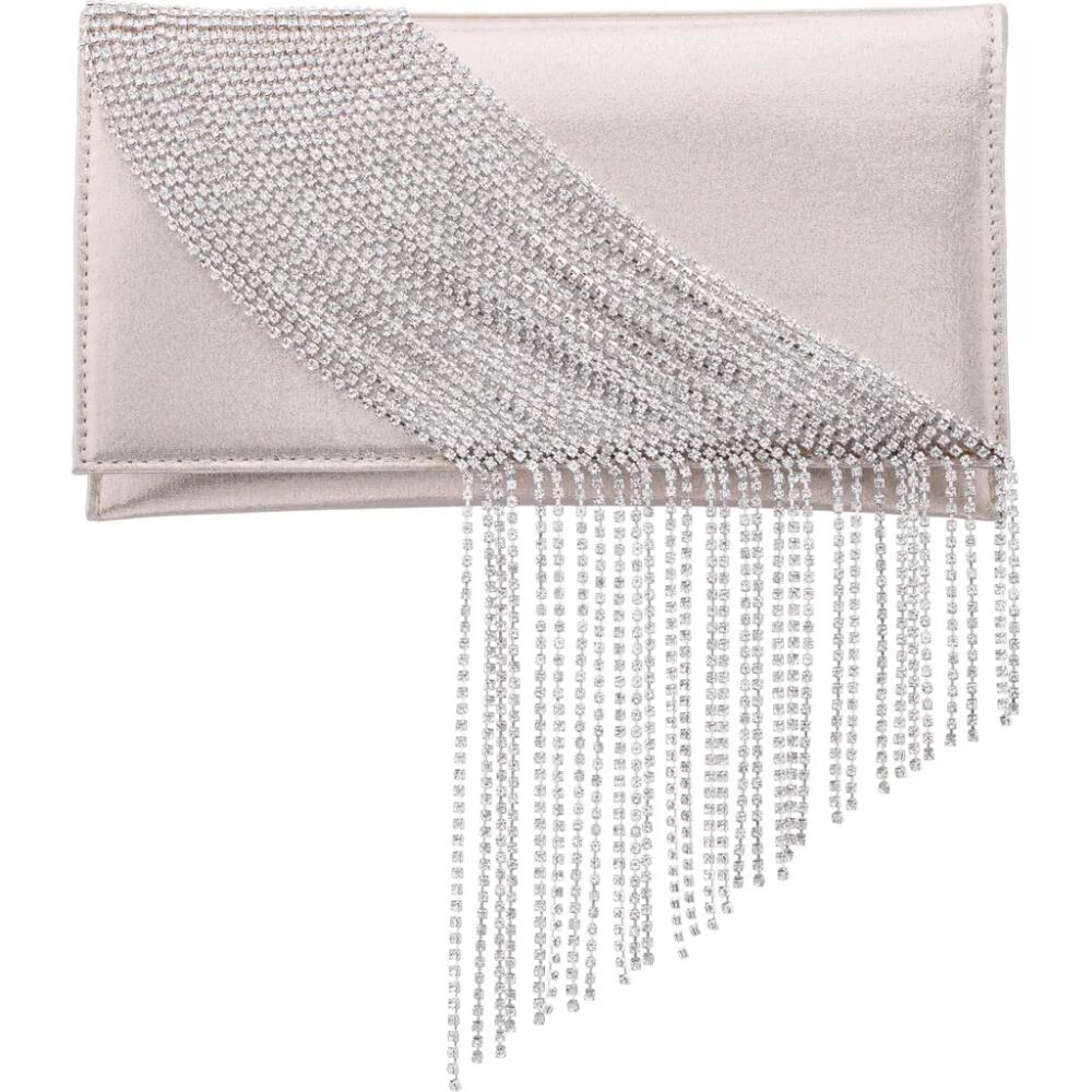 Nina Carma Fringe Clutch in Platino Cover