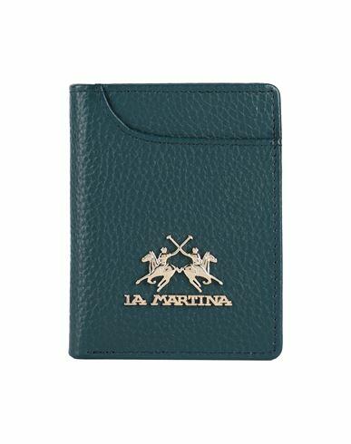 La Martina Woman Wallet Slate blue Cowhide Cover