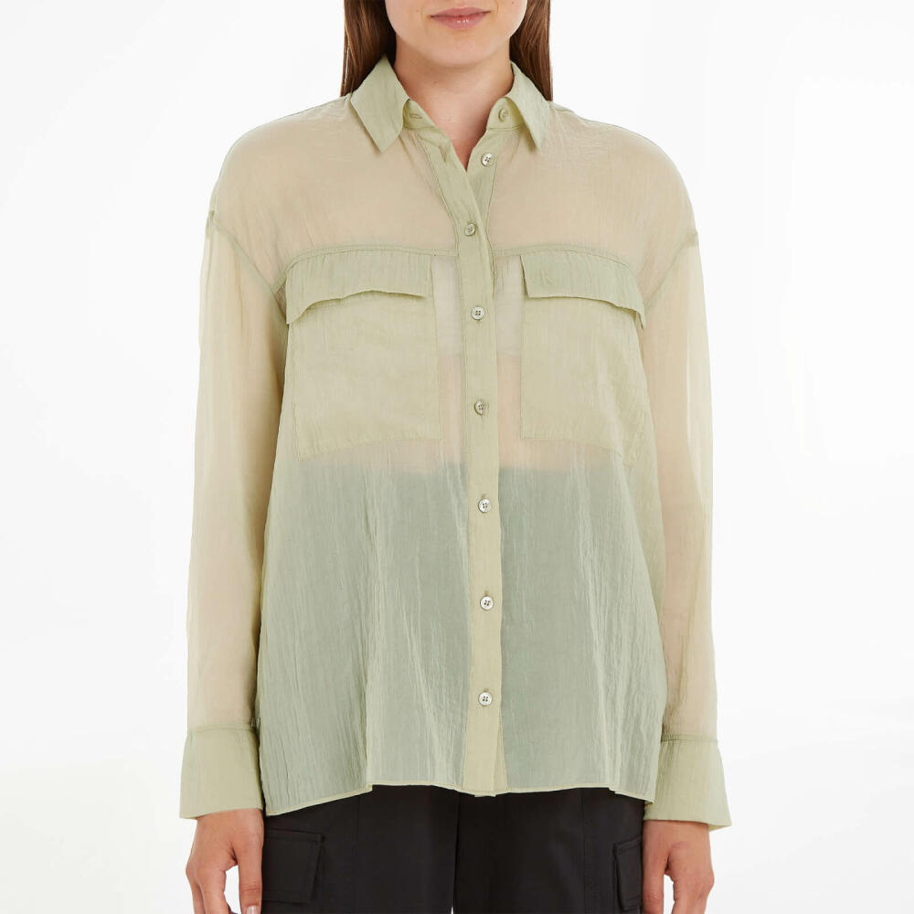 Calvin Klein Jeans Oversized Nylon-Chiffon Shirt Cover