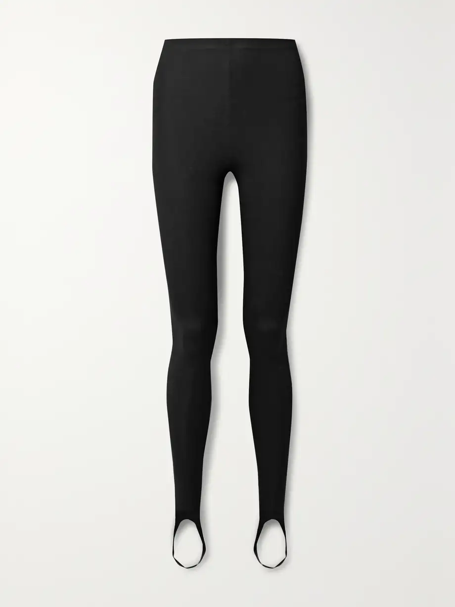 LESET - Rio Stretch-ponte Stirrup Leggings - Black Cover