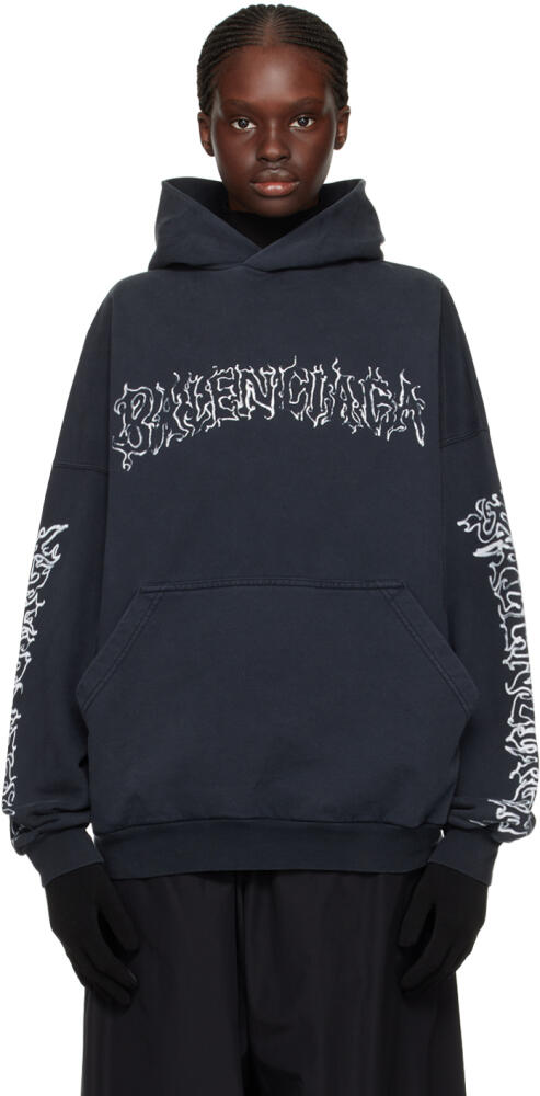 Balenciaga Black DIY Metal Outline Hoodie Cover